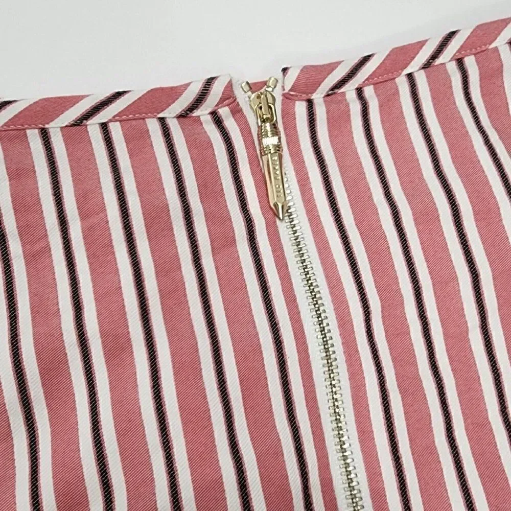 Colour By Numbers Ted Baker 2 (US 4-6)‎ Coryn Pink Striped Asymmetric Midi Skirt